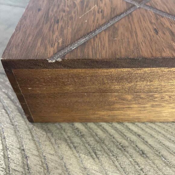 Vintage Royal London Mens Dresser Box Valet  Modern Style Wood Brown Red - Picture 7 of 9